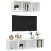 vidaXL 2-delige Tv-meubelset bewerkt hout wit