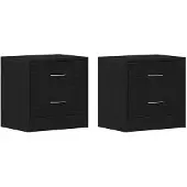 vidaXL Nachtkastjes 2 st 40x30x40 cm spaanplaat zwart eikenkleurig