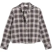 s.Oliver Blouse donkergrijs / wijnrood / wit