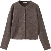 Mango KIDS Gebreid vest 'NINA' donkerbruin