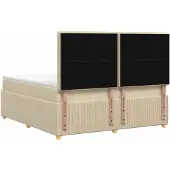 vidaXL Boxspringbed met matras Crèmekleurig 180 x 200 cm Stof