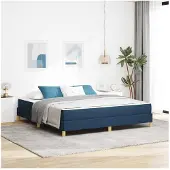 vidaXL Boxspring bed met matras Blauw 180 x 200 cm Stof