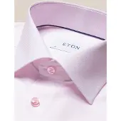 Eton Katoenen overhemd effen roze slim fit