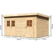 Karibu tuinhuis, tuinhuis, 2-kamerhuis, model Mattrup, onbehandeld, afmetingen 424x274x230 cm