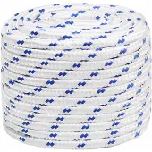 vidaXL Multifunctioneel touw 16 mm 100 m Wit en Blauw PP