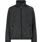 CMP - Boy's Jacket Jacquard Knitted - Fleecevest 152, zwart/grijs