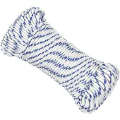 vidaXL Multifunctioneel touw 3 mm 250 m Wit en Blauw PP