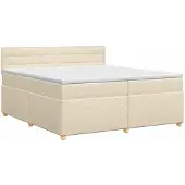 vidaXL Boxspringbed met matras Crèmekleurig 200 x 200 cm Stof