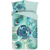 Muller Textil HIP Dekbedovertrek "Claudine" - Groen - (140x220 cm) - 100% Katoen