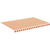 vidaXL Vervangingsdoek voor luifel 450x300 cm polyester geel en oranje