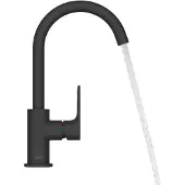 Hansgrohe Rebris S wastafelkraan met draaibare uitloop zwart mat