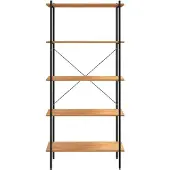 vidaXL Opbergrek 5-laags 80x40x163 cm zwart en eikenkleurig