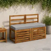 vidaXL Bankkussen SOEST 100% Polyester Grijs 100 x 40 x 8 cm