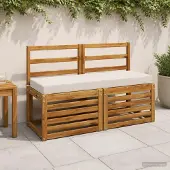 vidaXL Bankkussen SOEST 100% Polyester Wit 100 x 40 x 8 cm
