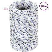 vidaXL Multifunctioneel touw 2 mm 100 m Wit en Blauw PP