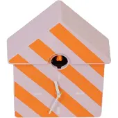Housevitamin Wandklok - Kuuklok - Patroon: Oranje/Roze - 24x27x9 cm