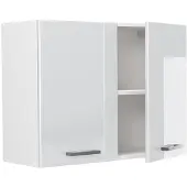 Vicco Glazen keukenkast R-Line, wit, hoogglans/wit, 80 cm, model 71457