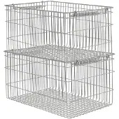 Ferm Living Opbergmand Cala Stackable Baskets Stainless Steel (Set van 2)