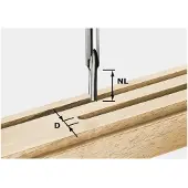 Festool 490943 Groeffrees Lengte 50 mm Afmeting, Ø 5 mm Werklengte 12 mm Schachtdiameter 8 mm