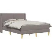 vidaXL Bedframe met matras Taupe 140 x 190 cm Polyester