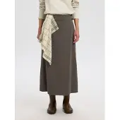 Selected Wikkel Maxi Rok Dames Bruin 38