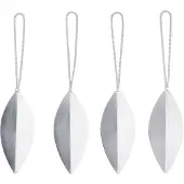 Ferm Living Leaf kerstboomhanger Silver, 4-pack