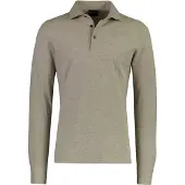 Cavallaro Napoli poloshirt beige gemeleerd Camicia Polo LS