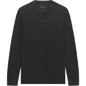 Superdry Heren Zwart Henley wafeltricot T-shirt (XL), Casual, Katoen, Lange mouwen M6010975A