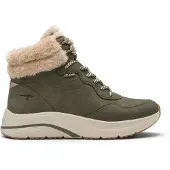 Tamaris dames groene warme winterwaterdichte veterlaarzen - 26278-45