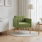 vidaXL Accentstoel Lichtgroen fluweel