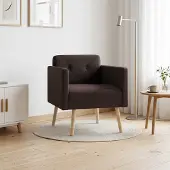 vidaXL Accentstoel Donkerbruin Stof