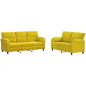 vidaXL Bankstel 2 pcs Geel fluweel