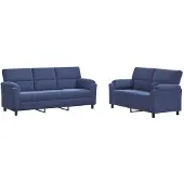 vidaXL Bankstel 2 pcs Politieblauw fluweel