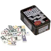 HOT Games Domino Dubbel 12 - Domino's - 91 stenen - Wit met gekleurde punten