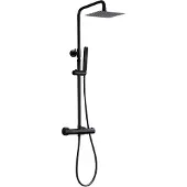 Mueller Straw regendouche opbouw met staaf handdouche mat zwart
