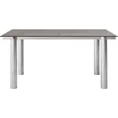 Ferm Living Atura eettafel Brushed stainless steel-dark tinted glass, 90x160 cm