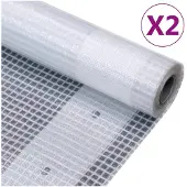 vidaXL Dekzeilen 2 st Leno 260 g/m² 4x20 m wit
