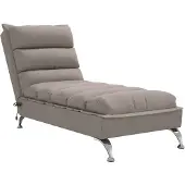 vidaXL Massage chaise longue met kussens stof taupe
