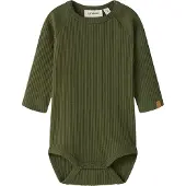 Lil´ Atelier BABY gebreide romper - groen Jongens Stretchkatoen Ronde hals - maat 80