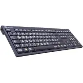 Logickeyboard XL-Print, wit op zwart, voor Duitse toetsenborden (PC/zwart)