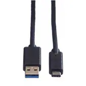 Secomp USB-C - USB-A kabel | USB3.0 5 Gbps | 15W | TPE-LSZH | zwart | 0,50 meter