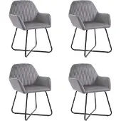 vidaXL Eetkamerstoelen 4 st fluweel grijs