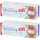 Sensodyne Proglasur Kids kindertandpasta met aardbeiensmaak, 24 uur bescherming tegen gaatjes 0-6 jaar 2x50 ml Tandpasta