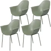 Outsunny tuinstoelen - staal - kunststof - 59L x 55B x 84H cm - groen