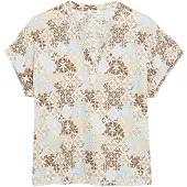 s.Oliver Blouse beige / lichtblauw / bruin