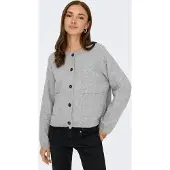 ONLY Gebreid vest 'ONLPiemonte' lichtgrijs