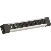 Bachmann CONNECTUS 6xCEE7/3, 1xschakelaar 2,0 m CEE7/7 grijs