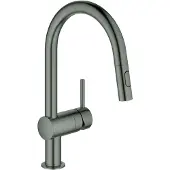 GROHE Keukenmengkraan Minta C-Uitloop Uittrekbare Dual Spray Hard Graphite Geborsteld