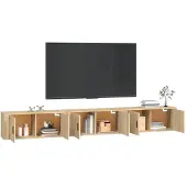 vidaXL Tv-wandmeubels 3 st 100x34,5x40 cm sonoma eikenkleurig