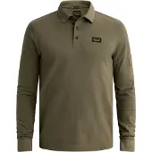 PME Legend Trui 'American Classic polo shirt with long sleeves and flight pocket' groen